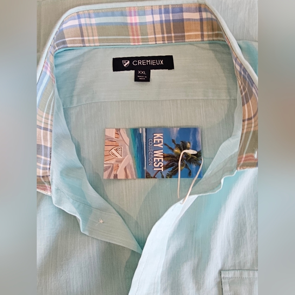 Daniel Cremieux Aqua Cotton Button Down Shirt Men's Sz XXL NWT